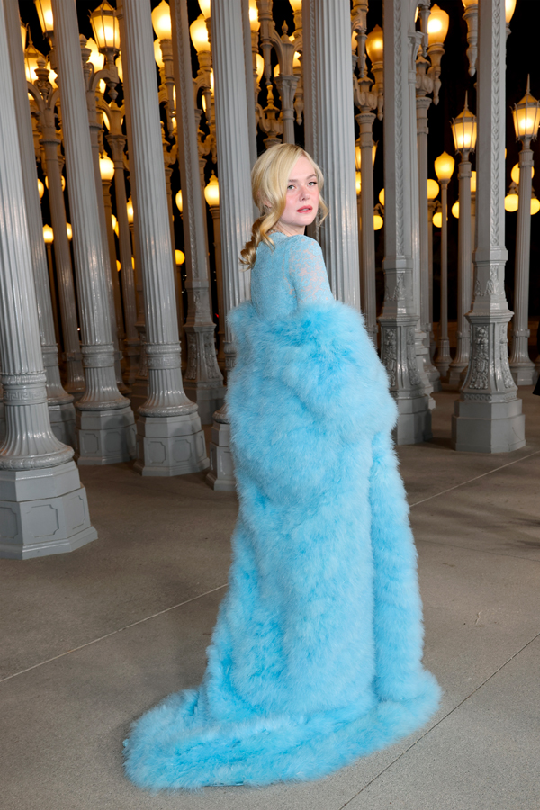 gucci elle fanning lacma art+film gala 2025