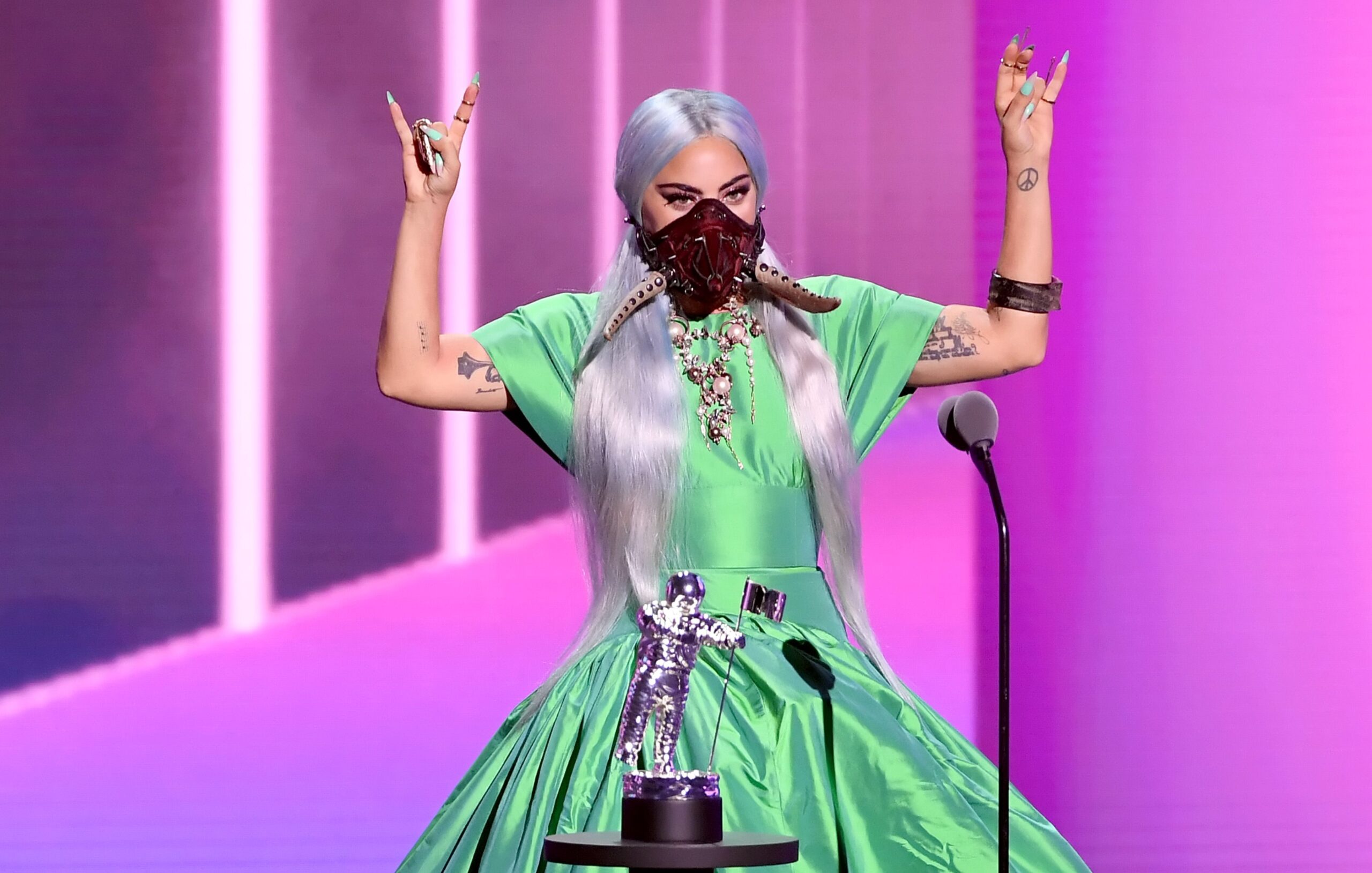 Lady Gaga aux MTV Video Music Awards, le 30 août 2020. © Kevin Winter/MTV VMAs 2020/Getty Images pour MTV.