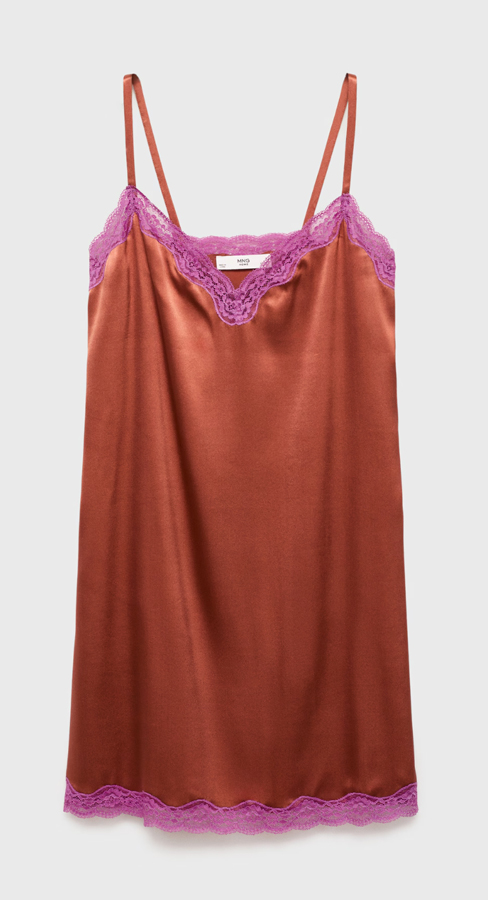 nuisette en soie et dentelle mango 