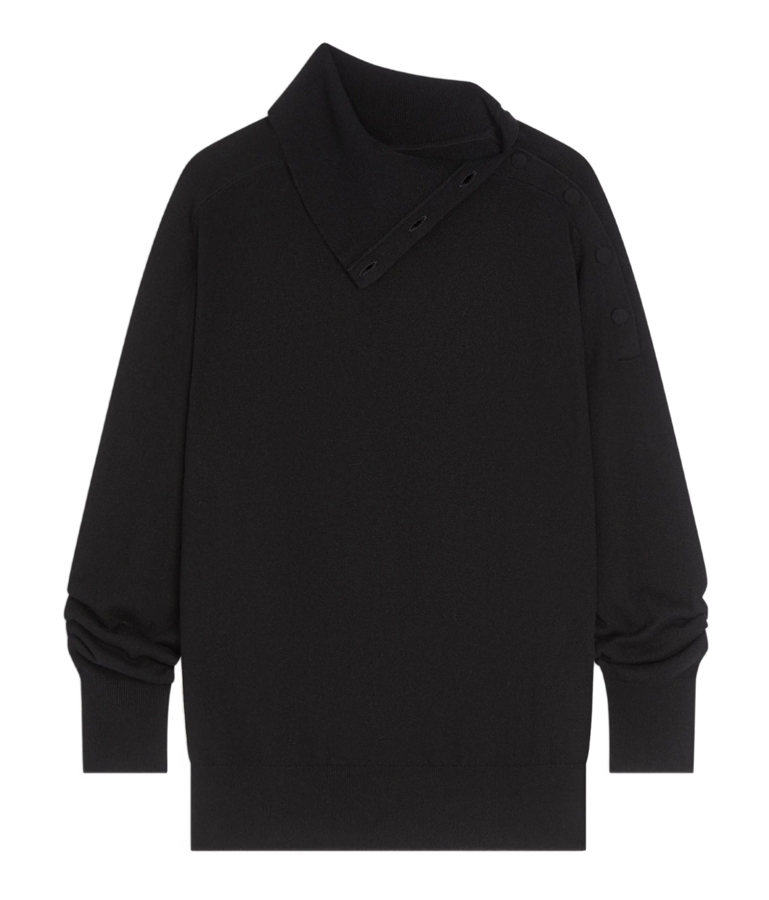 pull à col cheminée en cachemire noir dries van noten 