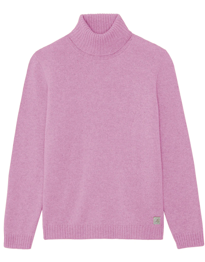 pull à col roulé en cachemire rose linnea lund