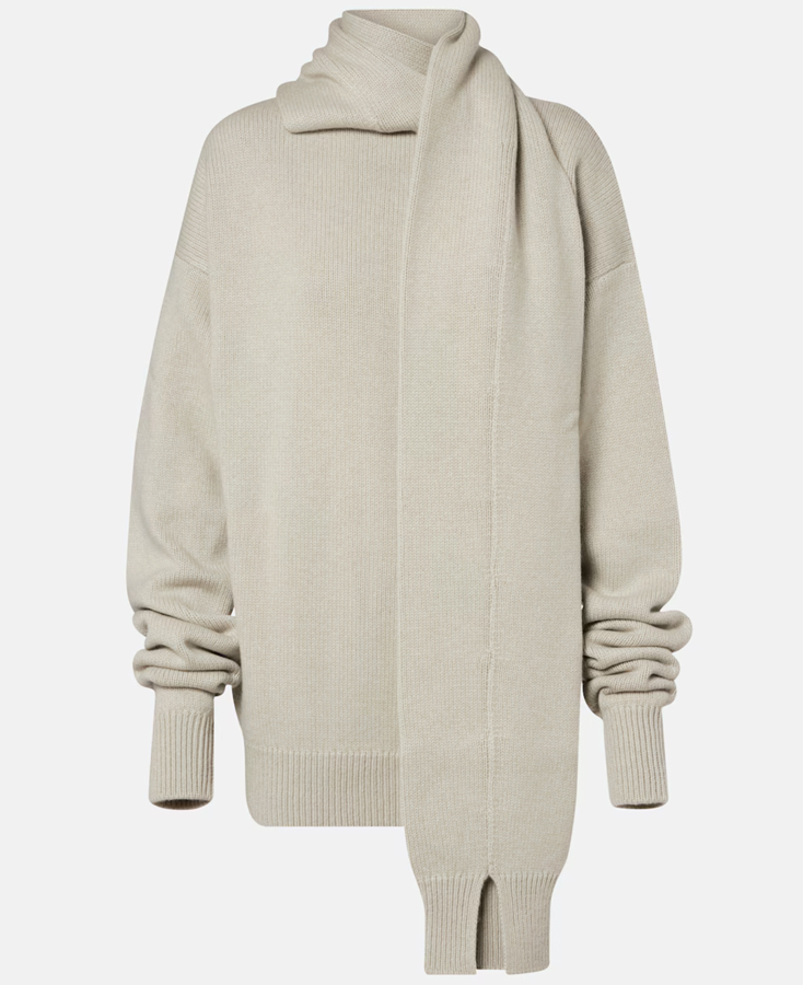 pull écharpe en cachemire gris calvin klein