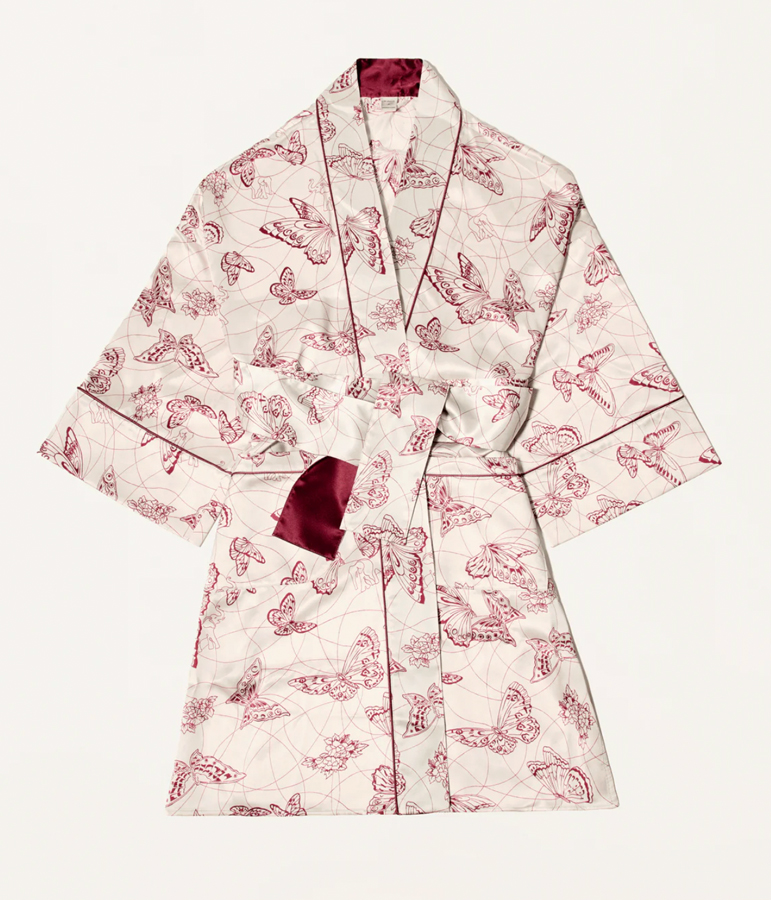 kimono en soie à imprimé papillons la reserve paris x morpho + luna