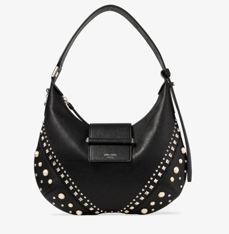 trend bag bar hobo black leather jimmy choo