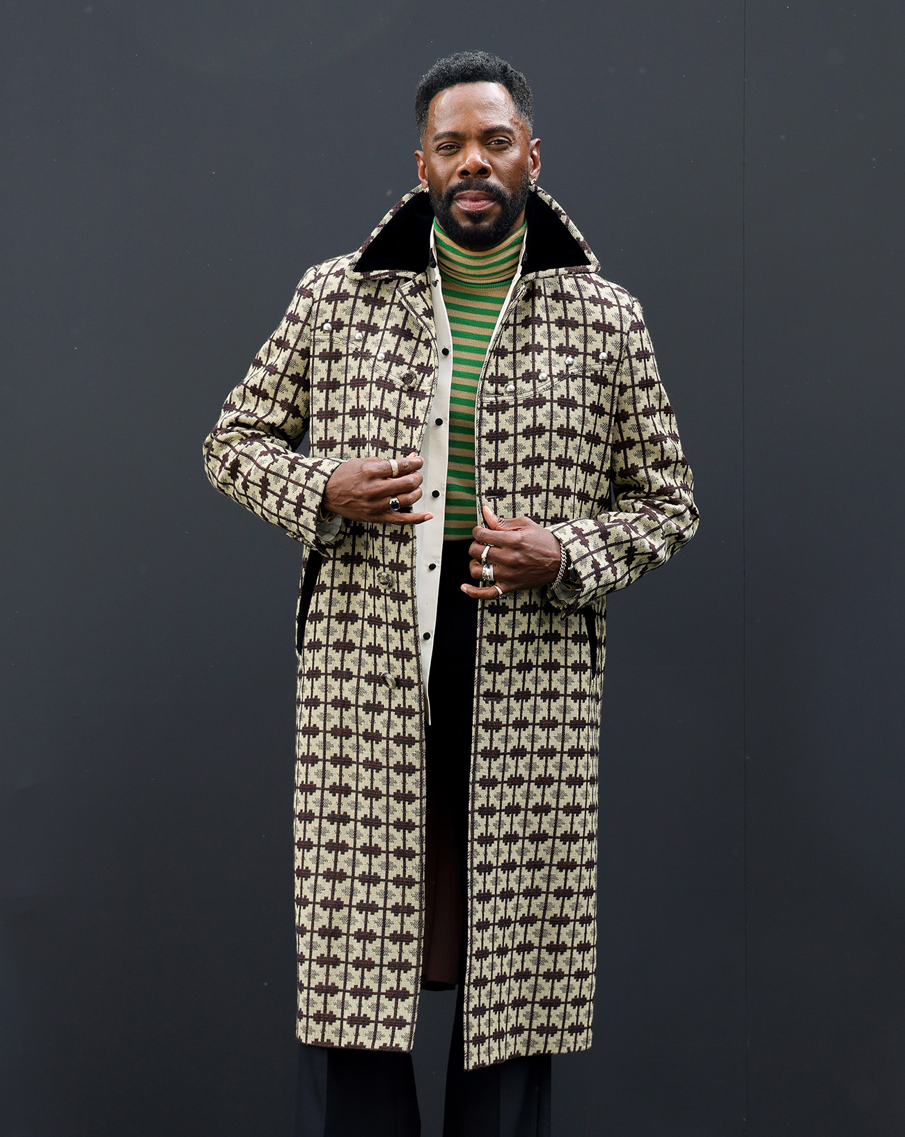 Colman Domingo au défilé Valentino le 5 octobre 2025 à Paris. © Photo par Vittorio Zunino Celotto/Getty Images pour Valentino.