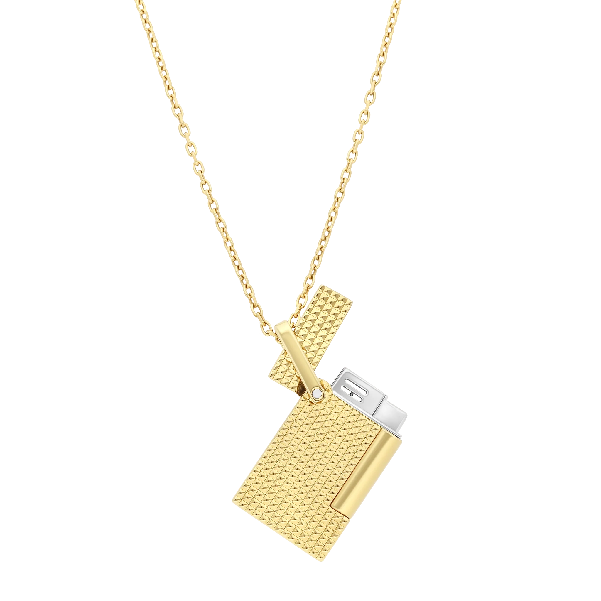 Collier briquet pointe de diamant, 350 €, S.T Dupont.