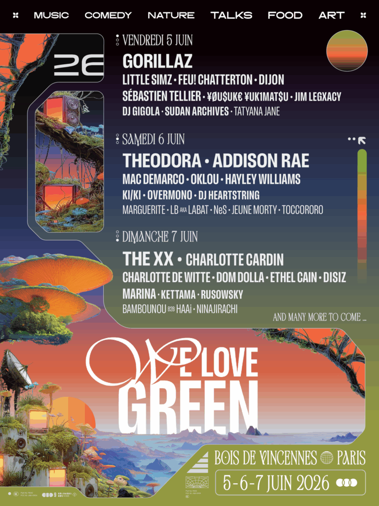L'affiche du festival We Love Green 2026. © We Love Green.