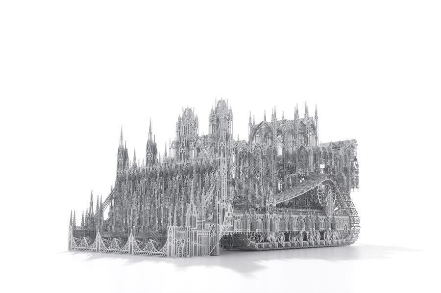 Wim Delvoye, D11 (2009), acier inoxydable, découpe laser, 225 x 481 x 252 cm © Collection of the Artist, Belgium.