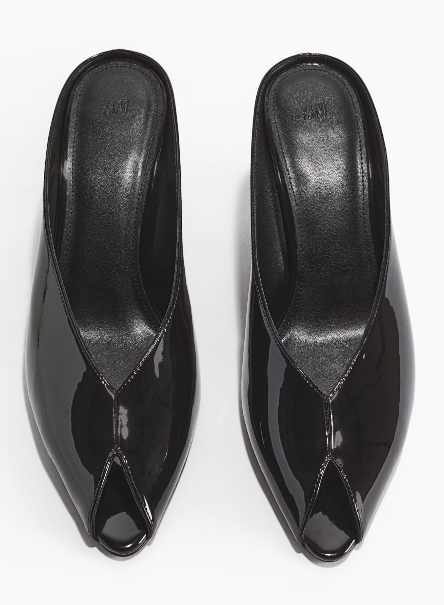 mules vernies à talon compensé h&m
