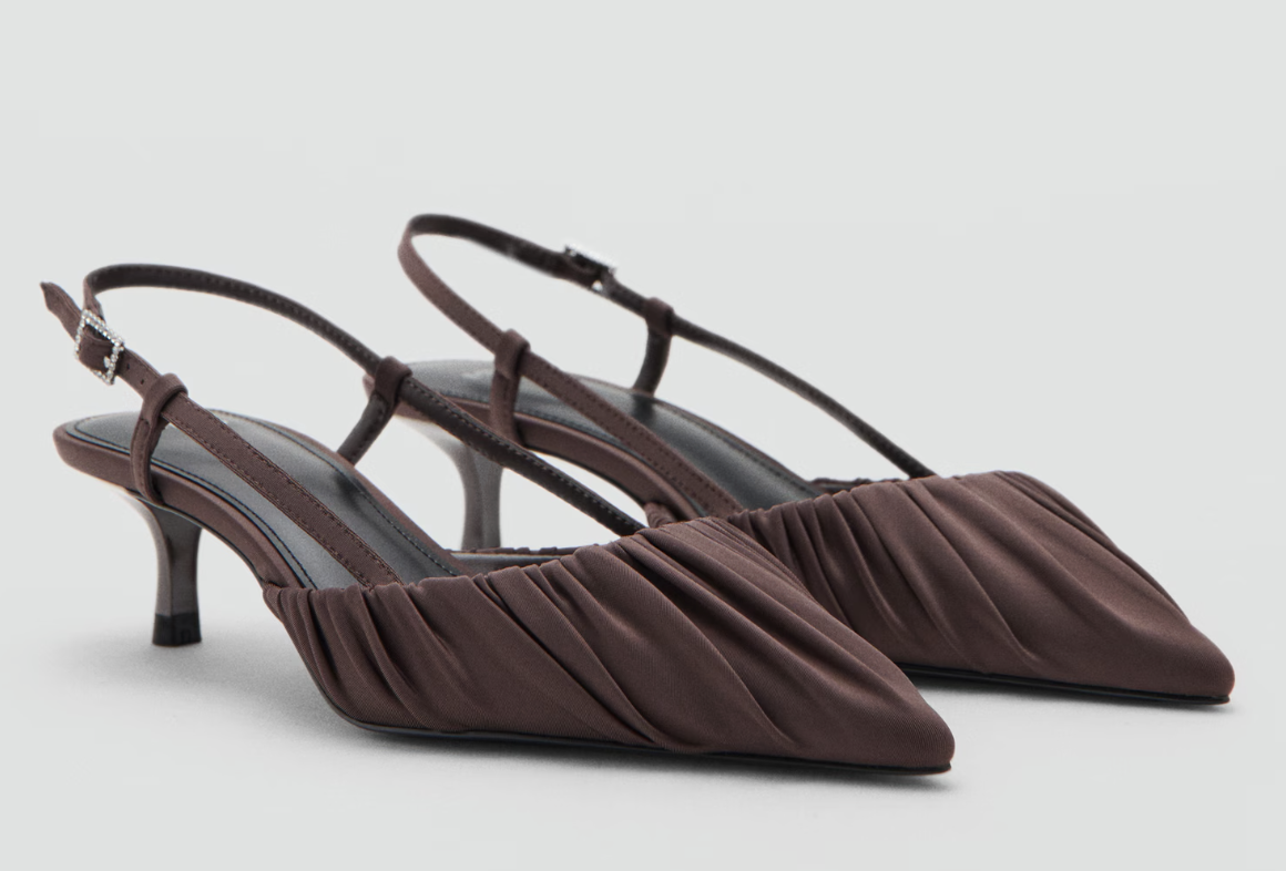 slingbacks au tissu fronce mango