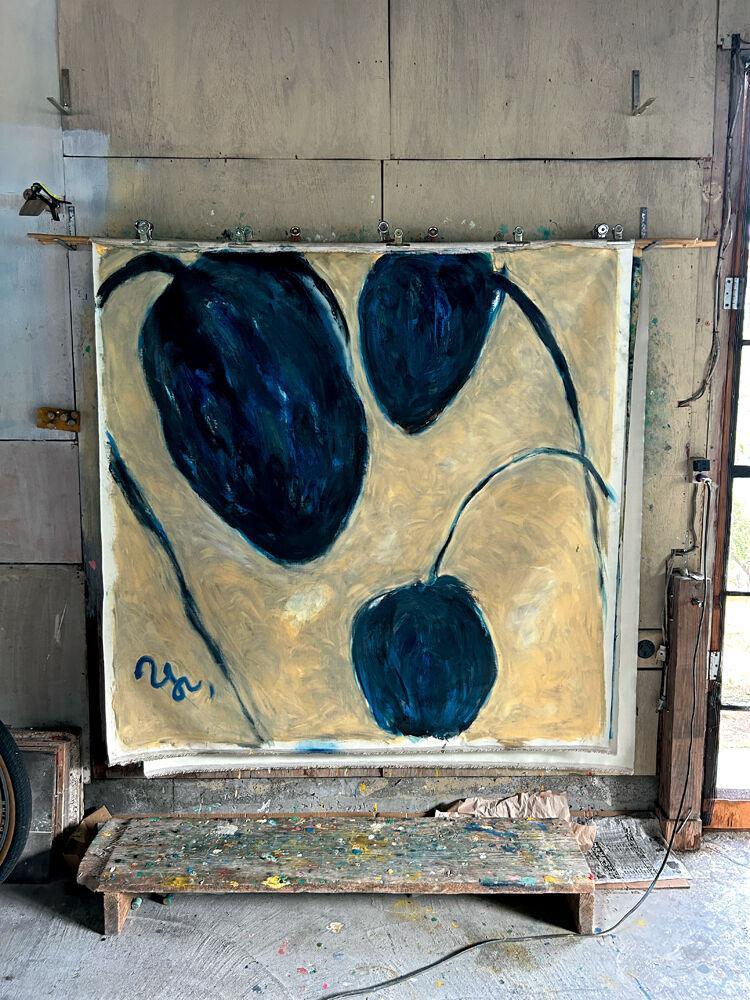 Untitled (2025) de Yu Kobayashi.
Huile sur toile, 134 x 134 cm.
