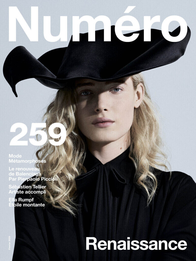 Summer Dirx photographiée par Jean-Baptiste Mondino. Summer Dirx chez Monster MGMT porte une blouse en tissu technique et un chapeau, DIOR. Réalisation : Charles Varenne. Coiffure : Daniel Martin avec les produits Sam McKnight. Maquillage : Marion Robine avec les produits Manasi 7 chez Calliste Agency.