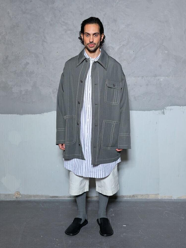 PARIS, FRANCE - JANUARY 21: Mahmood attends the Ami Paris Menswear Fall/Winter 2026-2027 show as part of Paris Fashion Week on January 21, 2026 in Paris, France. (Photo by Arnold Jerocki/Getty Images for Ami Paris)