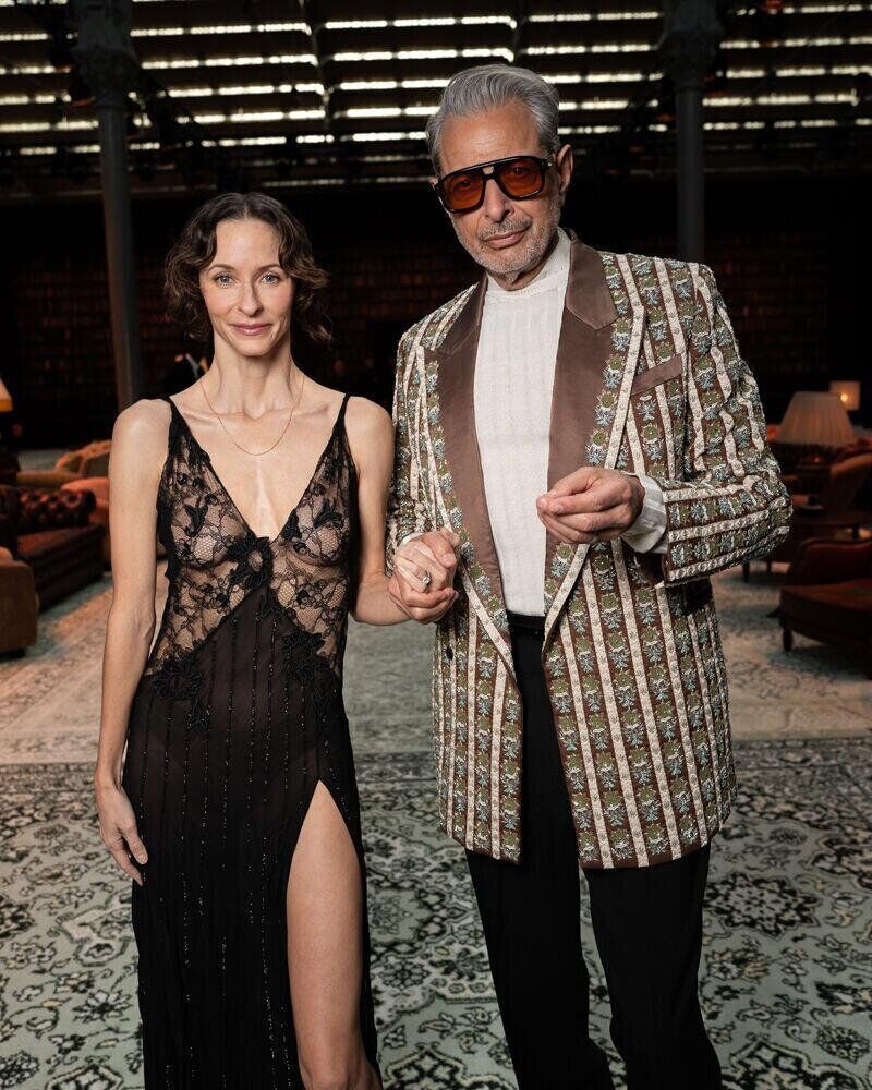 Jeff Goldblum et Emilie Livingston au défilé Amiri automne-hiver 2026-2027.