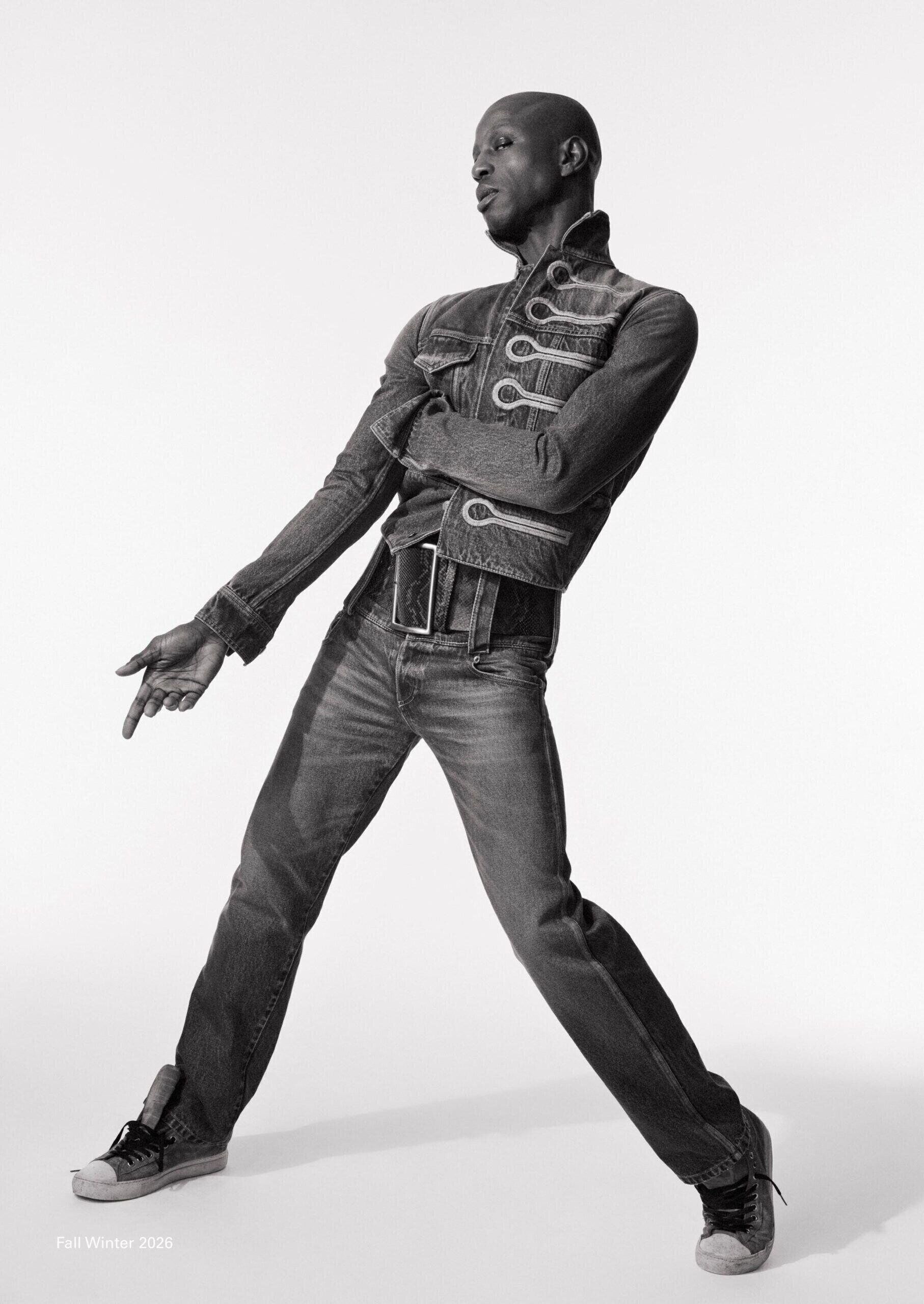 Veste et pantalon en jean avec ceinture XXL Georges Laurence