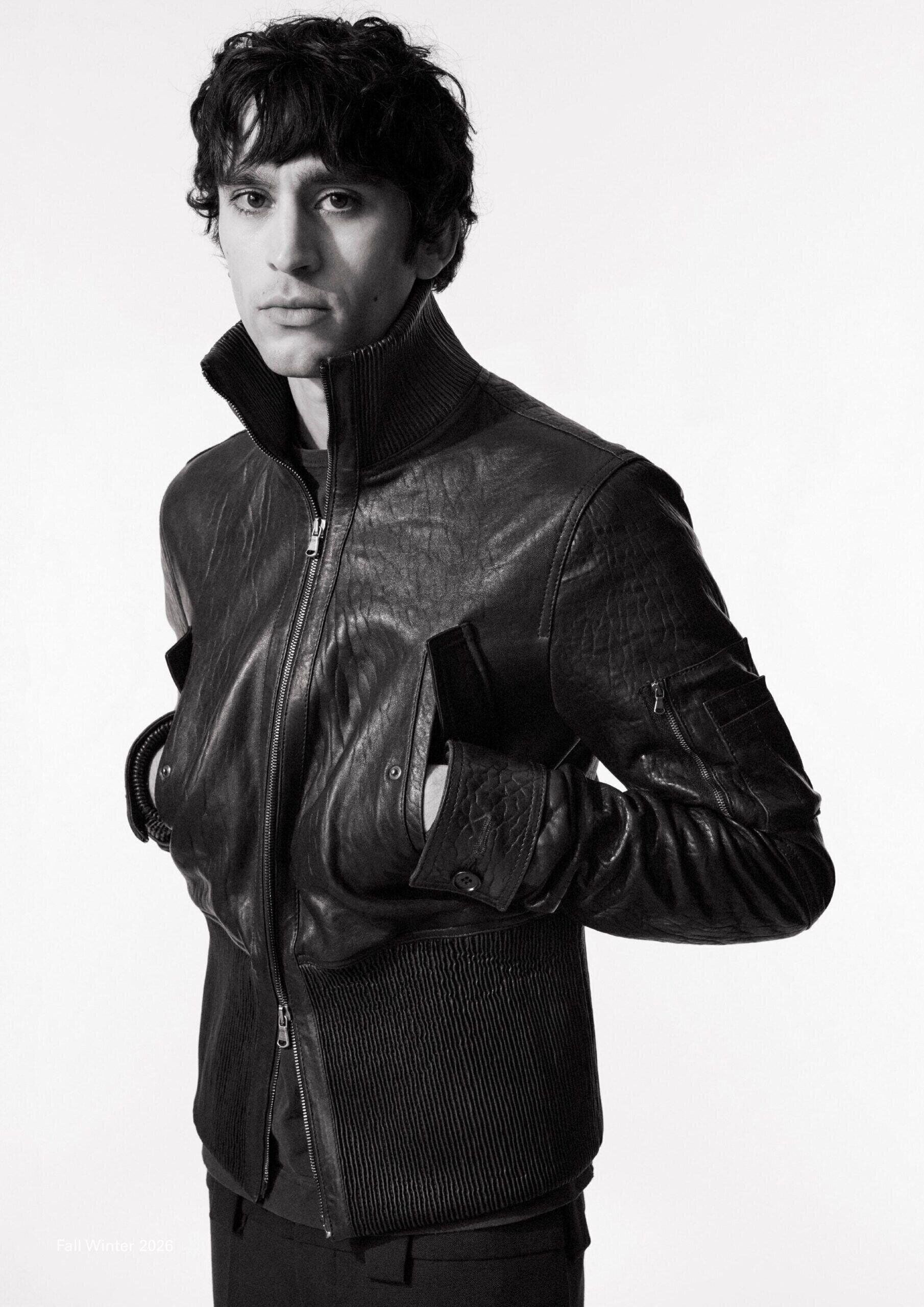 veste en cuir avec bas en tricot XXL Georges Laurence