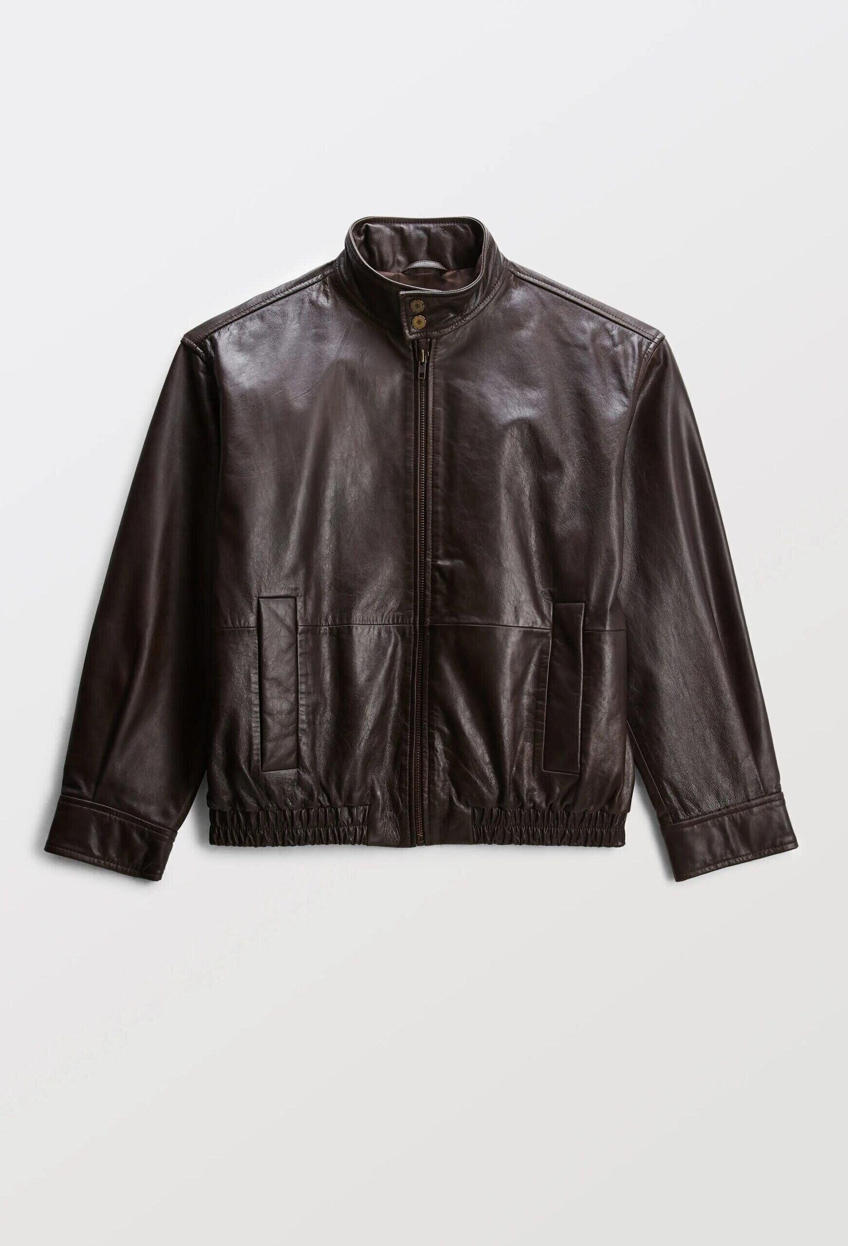 Bomber en cuir, Maison Chateau Rouge x Monoprix.