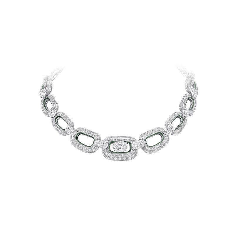Collier Graff en or blanc diamant et émeraude