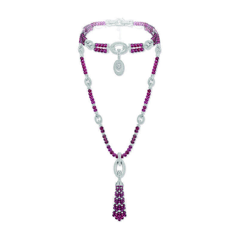 Collier et chocker Groove de Messika . dimanats, grenats et rhodolite