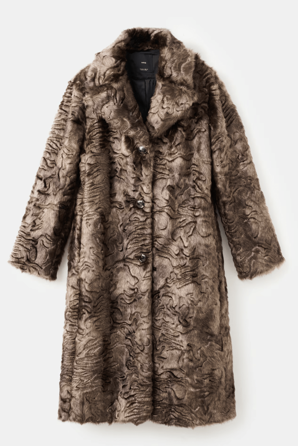 manteau long en fausse fourrure texturée mango