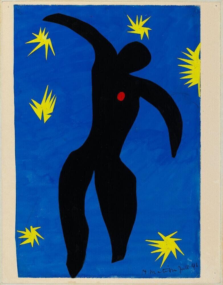 œuvre de l'artiste Henri Matisse, Icare (juin 1943) exposée au Grand Palais à Paris en 2026