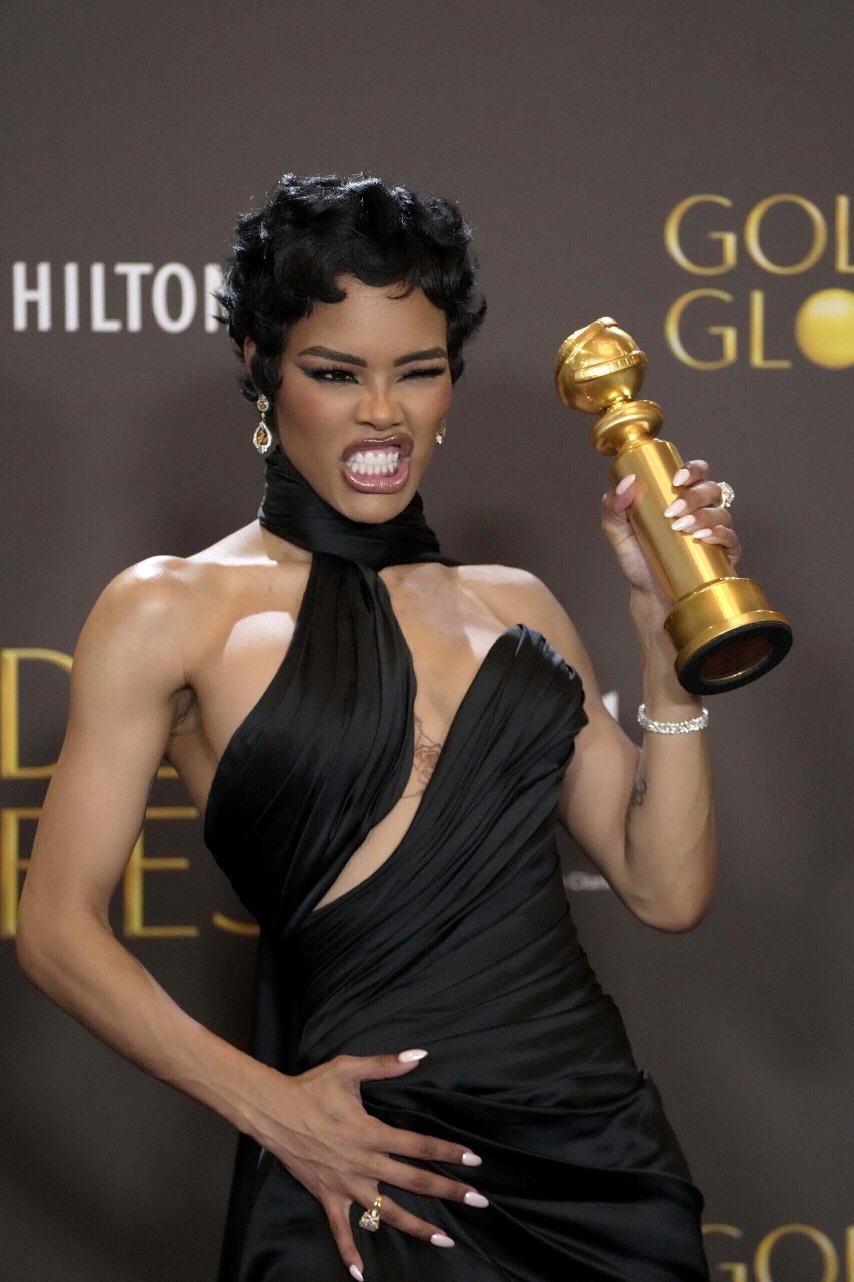 Teyana Taylor aux Golden Globes au Beverly Hilton, à Beverly Hills, le 11 janvier 2026. © Jeff Kravitz/FilmMagic via Getty Images.