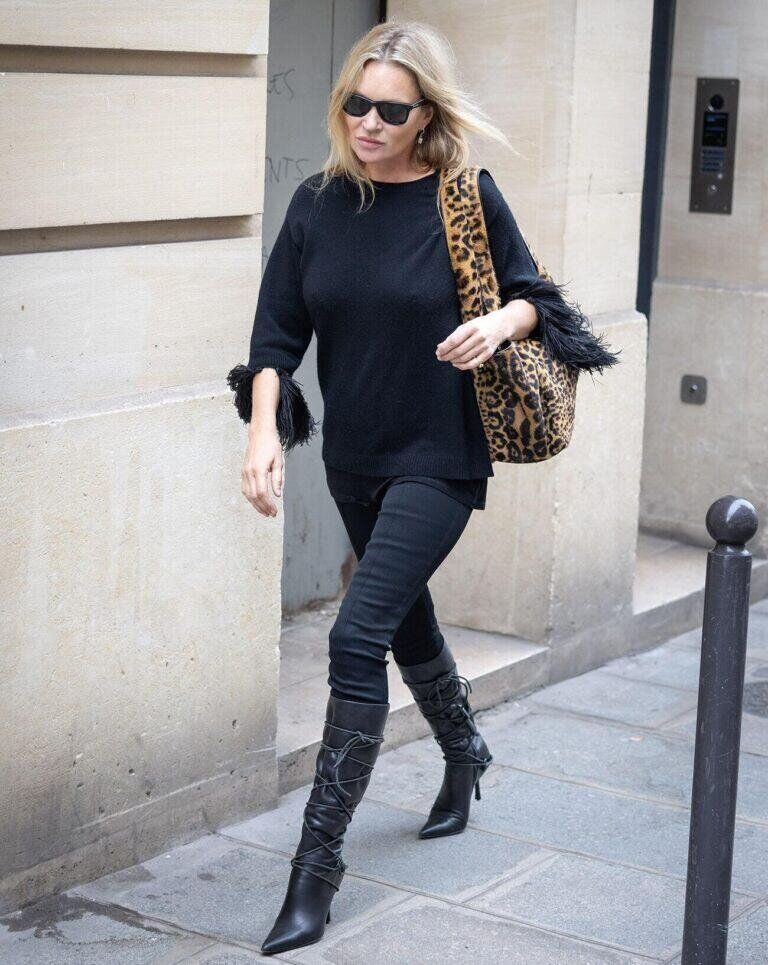 kate moss en jean slim noir