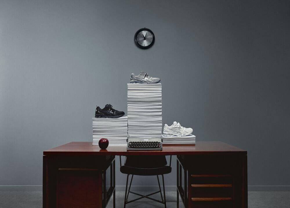 La collaboration Asics x Thom Browne.