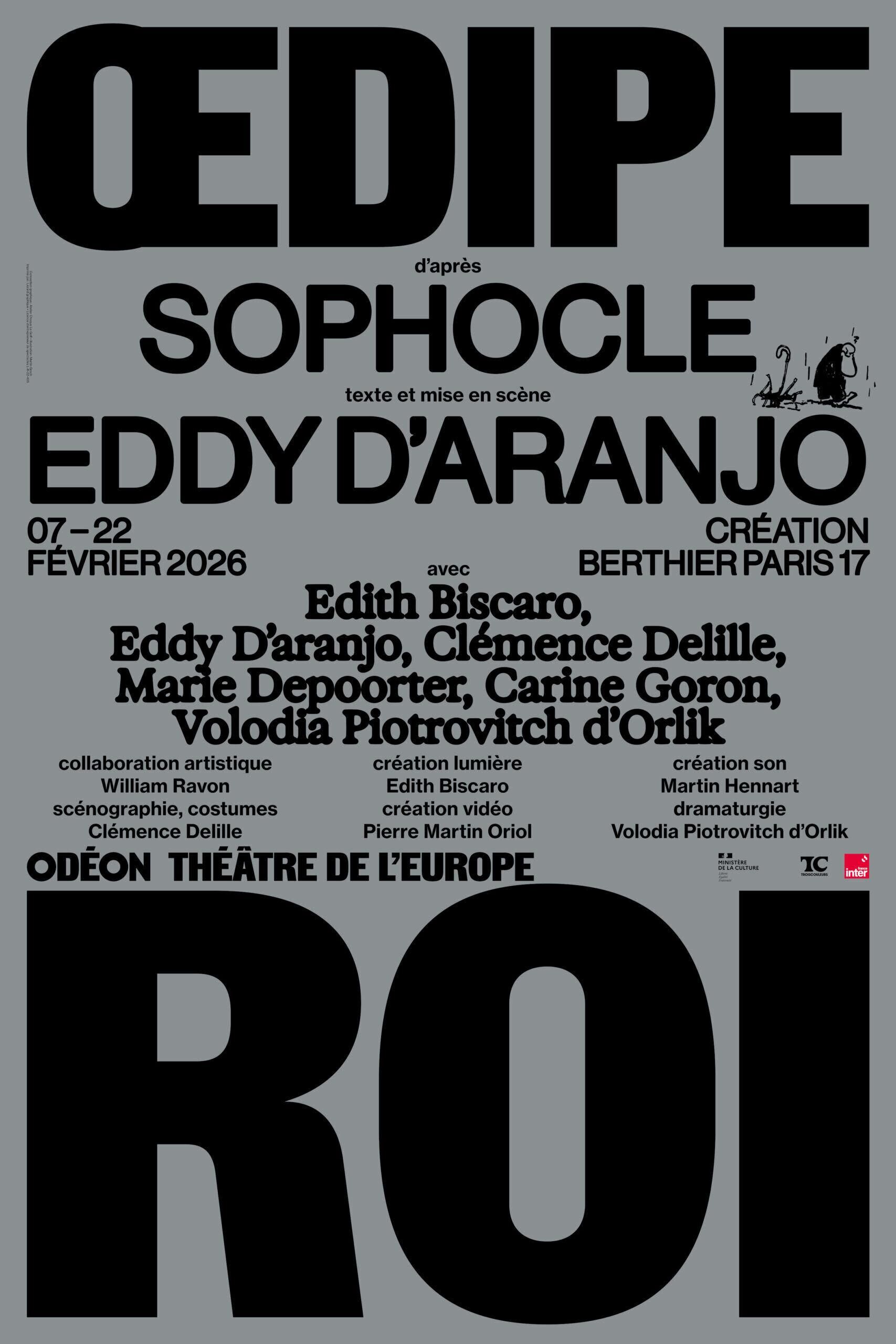 Œdipe Roi, d’après Sophocle, texte et mise en scène d’Eddy D’Aranjo, à l’Odéon – Théâtre de l’Europe (Ateliers Berthier), jusqu’au 22 février.