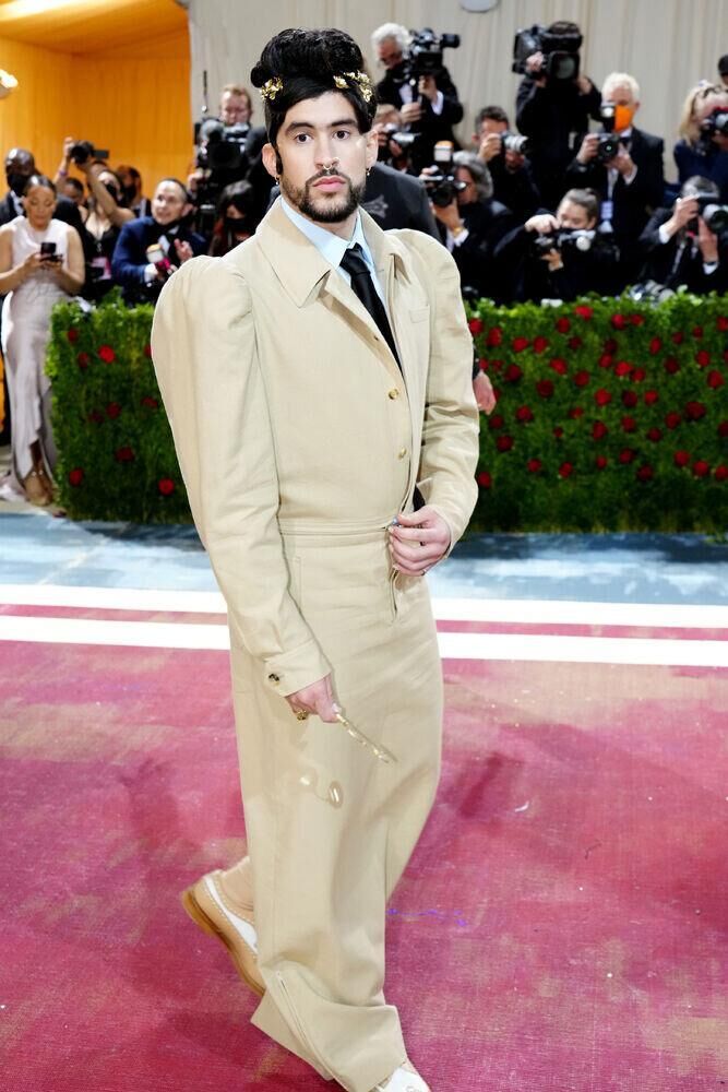 Bad Bunny lors du Met Gala 2022, au Metropolitan Museum of Art, le 2 mai 2022, à New York. © Jeff Kravitz/FilmMagic.