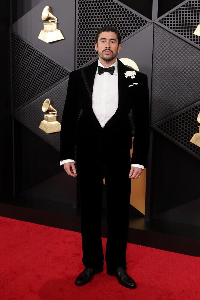 Bad Bunny à la 68e cérémonie des Grammy Awards à la Crypto.com Arena le 1er février 2026 à Los Angeles. © Brianna Bryson/WireImage.