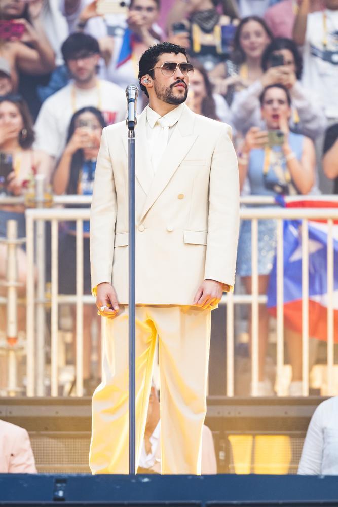 Bad Bunny le 15 juin 2026 en concert à Madrid. © Mariano Regidor/Getty Images.
