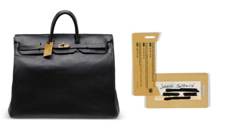 Sac Hermès HAC de Jane Birkin et Serge Gainsbourg vendu au enchères par Christi's en 2025.