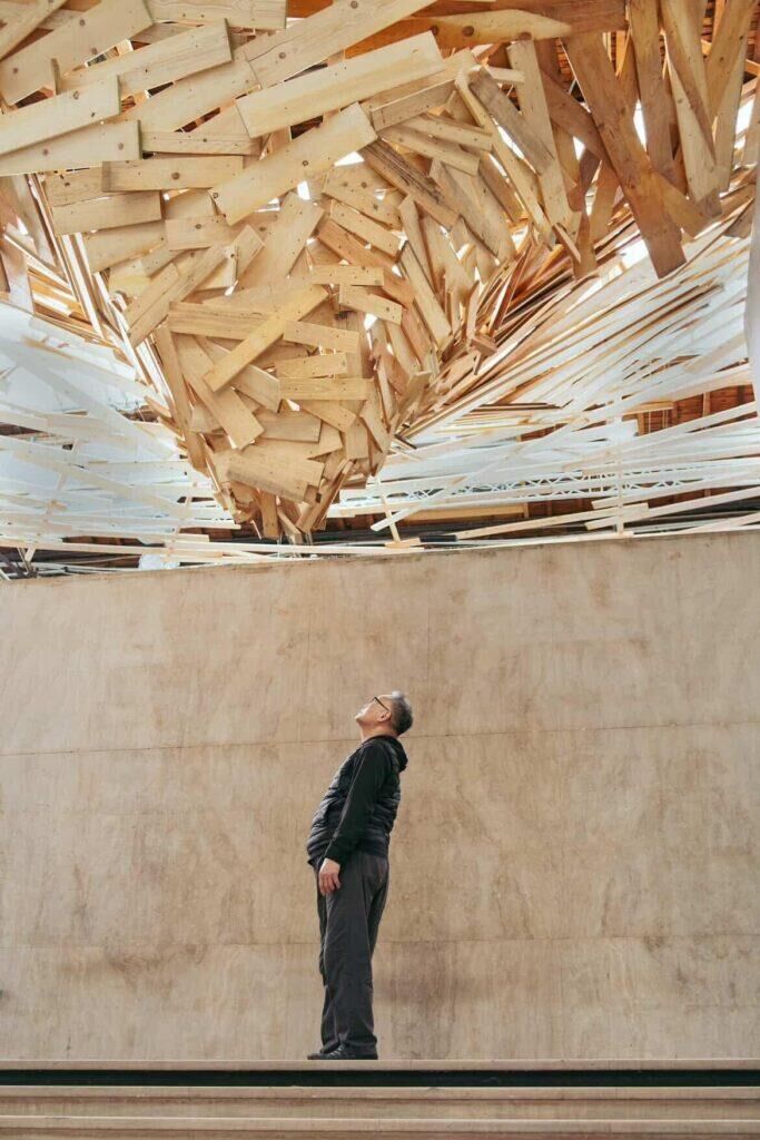 Tornado by Tadashi Kawamata, Palais de Tokyo Ruinart.