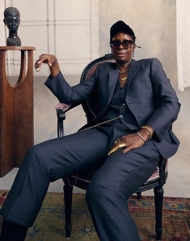 Portrait of Mickalene Thomas by Joshua Woods.
