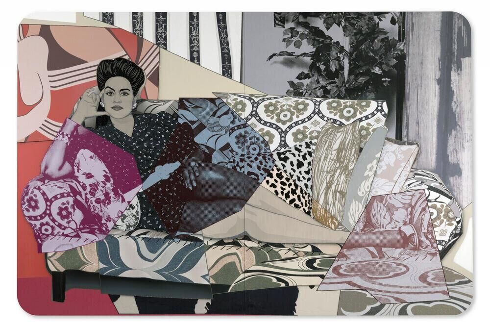 Mickalene Thomas, Clarivel Face Forward Gazing