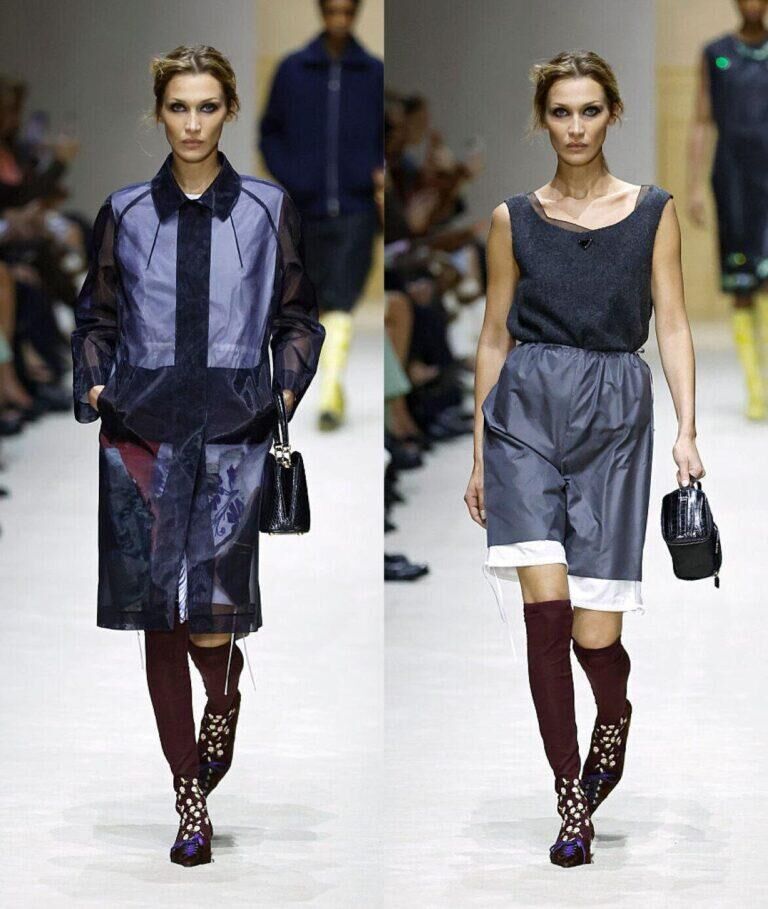 bella hadid au défilé Prada automne-hiver 2026-2027