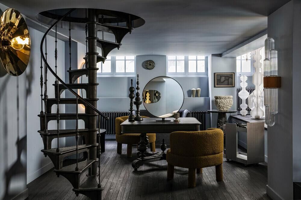 Le salon de coiffure d'Etienne Sekola dans le Marais à Paris.