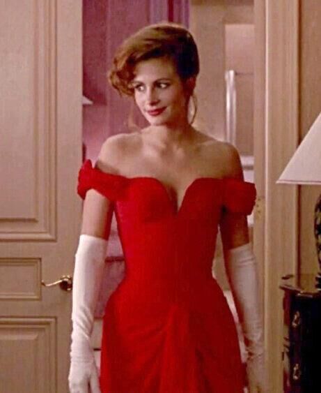 robe rouge iconique Julia Roberts dans Pretty Woman (1990).