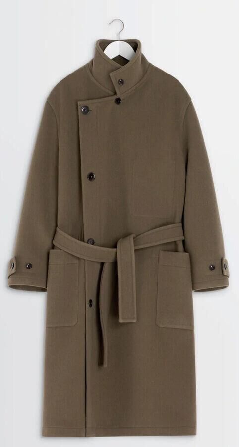 manteau long croisé en laine lemaire