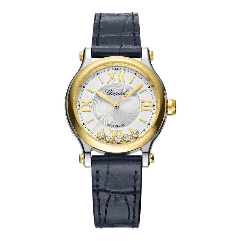 montre or jaune et or blanc chopard