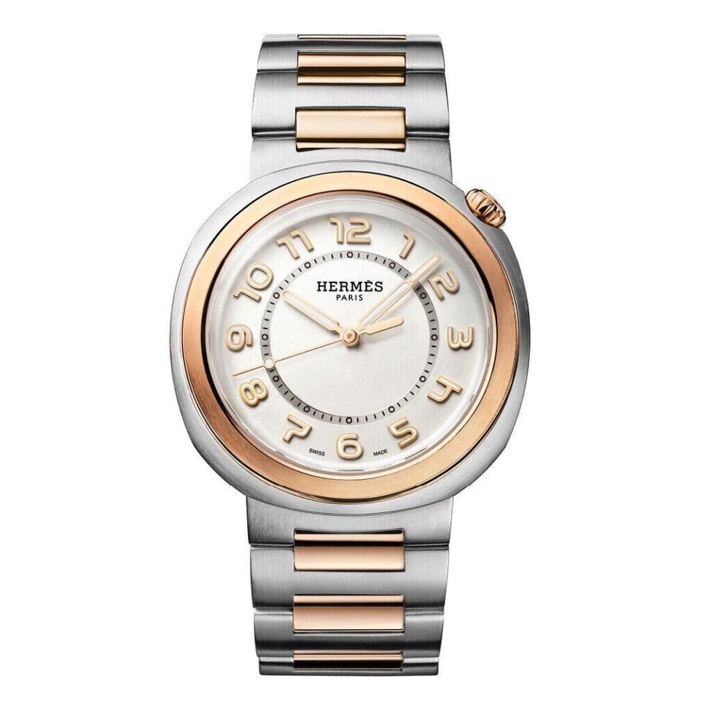 montre or jaune et or blanc hermes