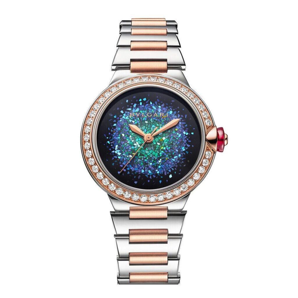 montre or jaune et or blanc bvlgari
