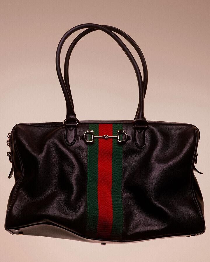 le sac borsetto en cuir noir de gucci