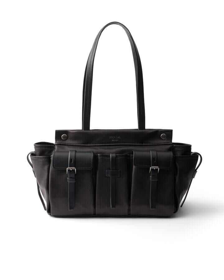 sac route de prada en cuir noir
