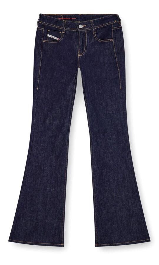 jean bootcut taille basse tendance en denim brut diesel