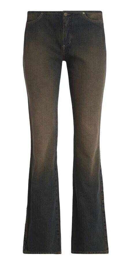 jean bootcut taille basse tendance en denim délavé guess