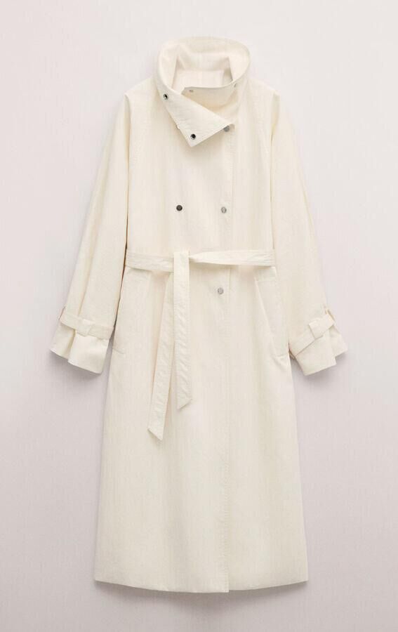 trench blanc à col cheminée mango