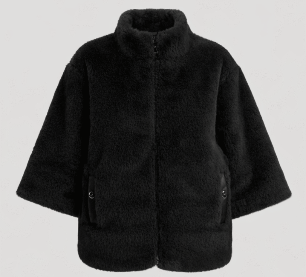 veste en fausse fourrure noire à col montant weill