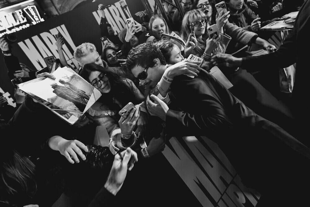 Timothée Chalamet à l'avant-première du film Marty Supreme (2026) au Grand Rex, à Paris, le 3 février 2026. © Anthony Ghnassia.